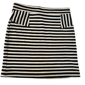 2/$12 Poof! Black and White Striped Mini Skirt